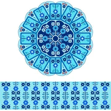 Oriental ottoman design colored version Stock Illustration