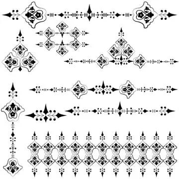 Oriental ottoman design three line version Stock Illustration