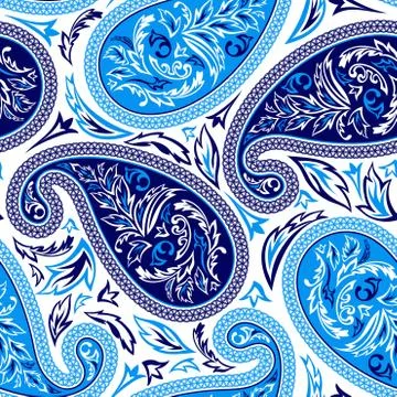 Oriental paisley seamless pattern Stock Illustration