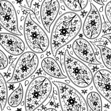 Oriental paisley seamless pattern Stock Illustration