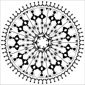 Oriental pattern and ornaments 08 black and white Stock Illustration