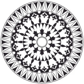 Oriental pattern and ornaments black Stock Illustration