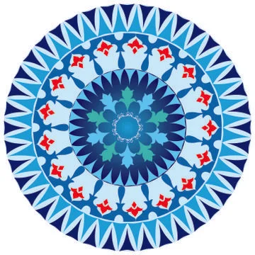 Oriental pattern and ornaments blue Stock Illustration