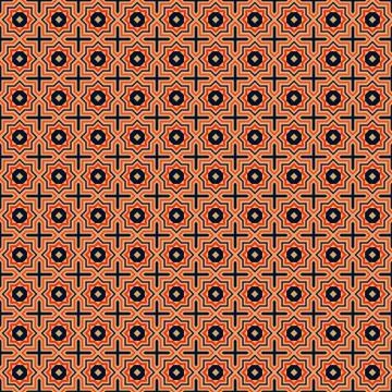 Oriental pattern seamless vector tiny shape line style. Stock Illustration