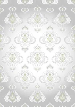 Oriental pattern on a silver background Stock Illustration