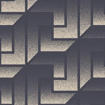 Oriental Pattern Stippled Seamless Wallpaper Graphic Vector Abstract Background Stock Illustration