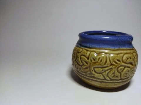 Oriental patterned ceramic vase Foto stock