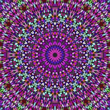 Oriental psychedelic radial mosaic pattern mandala background Illustrazione stock