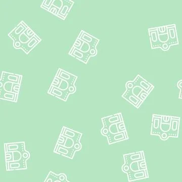 Oriental restaurant building line vector seamless pattern Stock Illustration