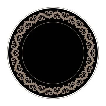 Oriental round frame with decorative pattern.  Illustrazione stock