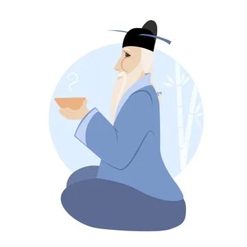 Oriental sage Stock Illustration