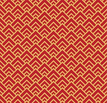 Oriental seamless pattern of geometric triangle scales Stock Illustration