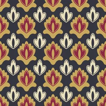Oriental seamless pattern. Ikat style vector background. Floral ornament print 스톡 일러스트