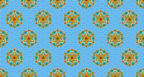 Oriental seamless pattern with stars Stock Illustration