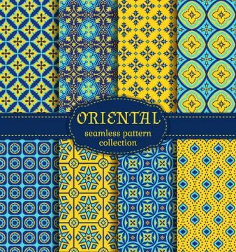 Oriental seamless patterns. Stockillustratie