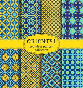 Oriental seamless patterns. Stockillustratie