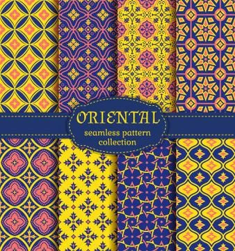 Oriental seamless patterns. Stockillustratie