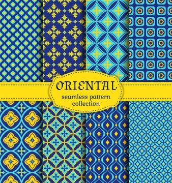 Oriental seamless patterns. Stock Illustration