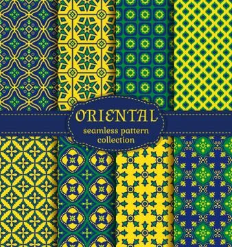 Oriental seamless patterns. Stock Illustration