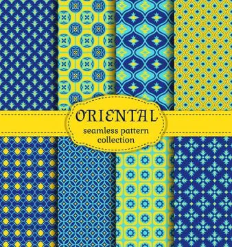 Oriental seamless patterns. Stockillustratie