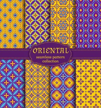 Oriental seamless patterns. Stock Illustration