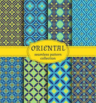 Oriental seamless patterns. Stockillustratie
