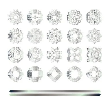 Oriental silver pattern Stock Illustration