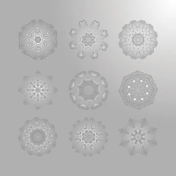 Oriental silver pattern 库存插图