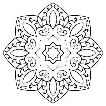 Oriental simple mandala. Stock Illustration