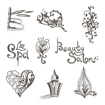 Oriental Spa Vector Logos Stock Illustration