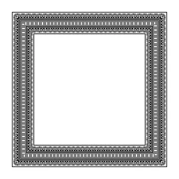 Oriental square frame with ethnic pattern. Border square frame with ornament  Stock Illustration