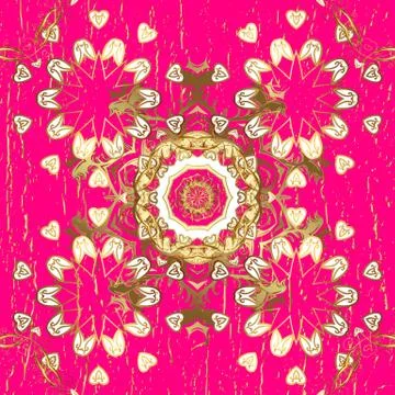Oriental style arabesques. Openwork delicate golden pattern. Seamless golden tex Stock Illustration
