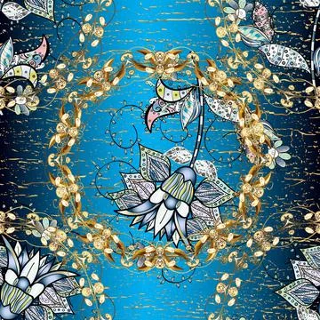 Oriental style arabesques. Seamless. Openwork weaving delicate, nice background. Stock Illustration