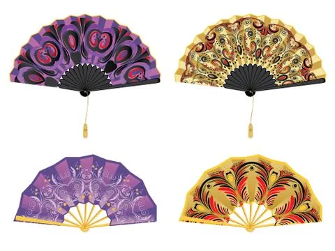 Oriental style fan 스톡 일러스트