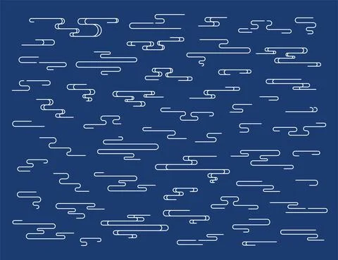 Oriental style geometric clouds elements set 스톡 일러스트