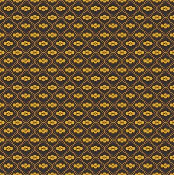 Oriental style grid with flower pattern Stock Illustration