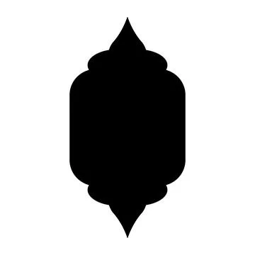 Oriental style Islamic window. Black silhouette of arch. Vector illustration Stock Illustration