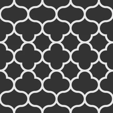 Oriental style seamless pattern. Monochrome tiles background Stock Illustration