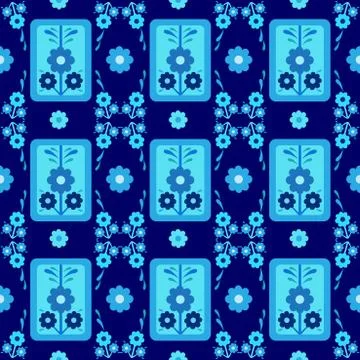 Oriental style seamless pattern vector seven Stock Illustration