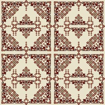 Oriental style seamless pattern vector eleven Stock Illustration