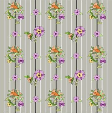 Oriental style seamless pattern vector six Stock Illustration