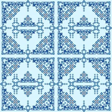 Oriental style seamless pattern vector ten Stock Illustration