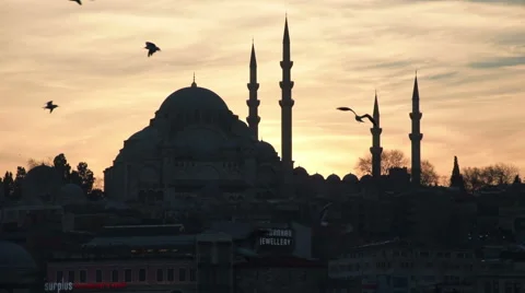 Oriental Sunset slow motion (Editorial) Video stock 53473489