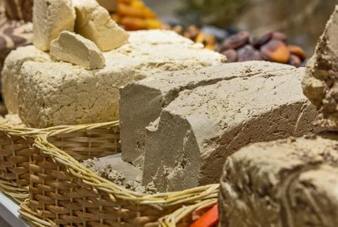 Oriental sweets , showcase Stock Photos