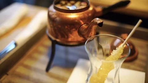 Oriental tea made from fresh aromatic herbs 스톡 동영상 108633368