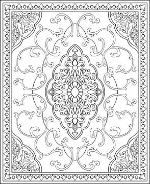 Oriental template for carpet. Stock Illustration