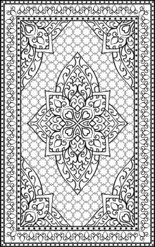 Oriental template for carpet. Stock Illustration