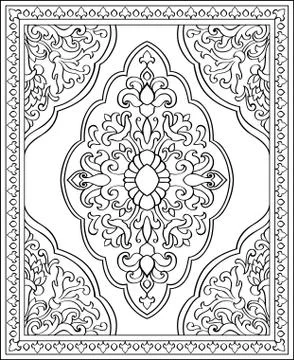 Oriental template for carpet. Stock Illustration