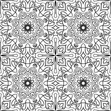 Oriental template for tile. Stock Illustration