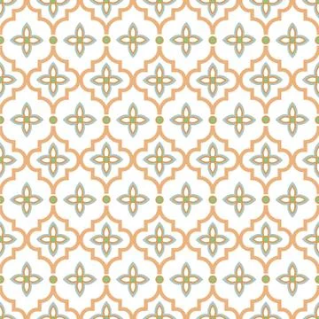 Oriental tile seamless pattern. Arabic moroccan ceramic tiles design pastel Stock-Illustration
